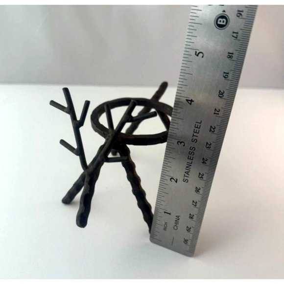 Votive Candle Holder Deer Rustic Twisted Iron - Picture 4 of 6